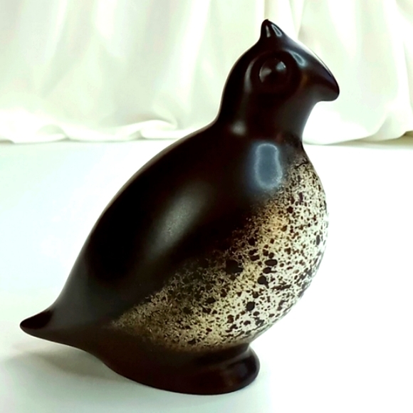 Vintage Mid Century Modern Howard Pierce Porcelain Brown Speckled Quail Figurine - Picture 6 of 11
